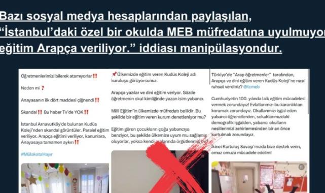 İletişim: Özel okulda müfredata uyulmuyor iddiaları manipülasyon
