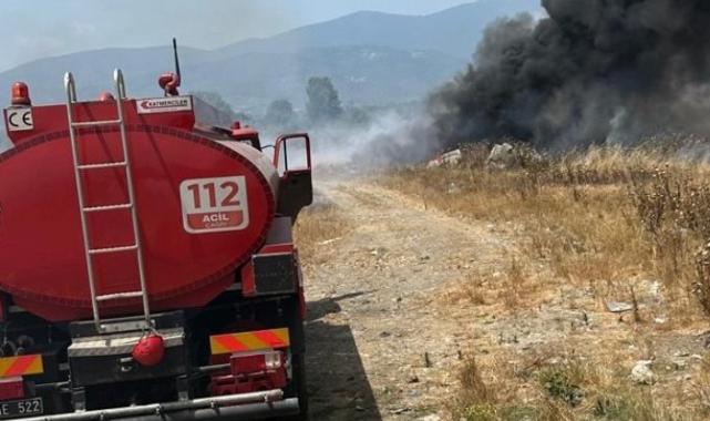 Düzce'de çöplük alanda yangın