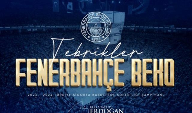 Potada şampiyon Fenerbahçe'ye tebrik