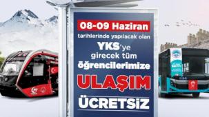Kayseri'de YKS öğrencilerine “ücretsiz ulaşım”