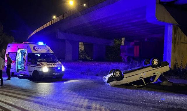 Düzce'de alkollü sürücü kaza yaptı