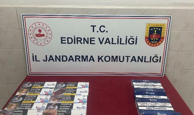 Edirne Enez'de 16 karton kaçak sigara ele geçirildi