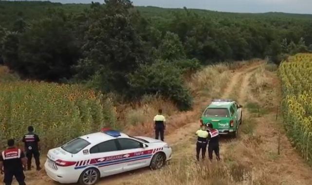 Edirne Keşan'da ormanlara drone ile denetim