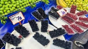 Ahududu ve böğürtlen tezgahlarda