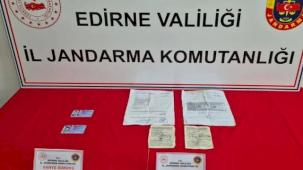 Edirne'de sahte belgelerle 3 kişi yakalandı