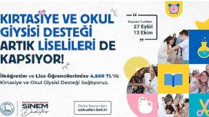 Üsküdar Belediyesi'nin ilköğretim ve lise öğrencilerine kırtasiye ve okul giysisi desteği sürüyor.