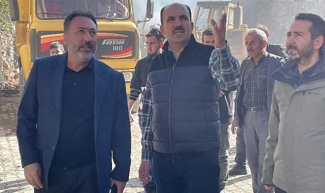 Başkan Altay ve AK Parti Konya Milletvekili Özer, Doğanbey'de Çıkan Yangın Sonrası Bölgeyi Ziyaret Etti