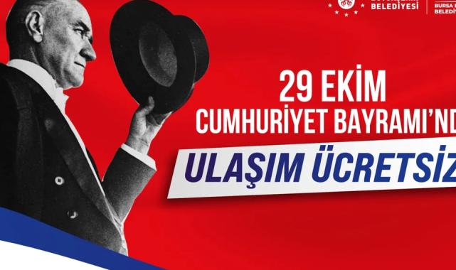 Bursa'da 29 Ekim’de toplu ulaşım ücretsiz