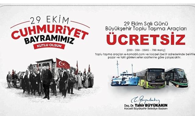 Büyükşehir'den 29 Ekim'de ücretsiz ulaşım