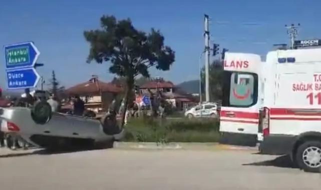 Düzce’de ışık ihlali kazaya neden oldu