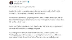 Çankaya Belediye Başkanı Hüseyin Can Güner'in Cumhuriyet Bayramı Etkinlikleri ile İlgili Açıklaması