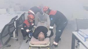 İzmir Büyükşehir Belediyesi'nde yangın tatbikatı