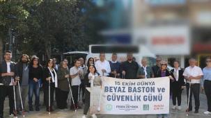 Manisa'da Beyaz Bastonla Farkındalık Yürüyüşü