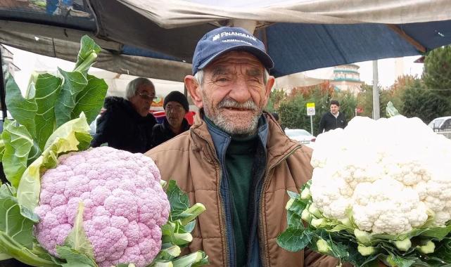 Bursa Yenişehir'de mor karnabahar 'Pazar'ın gözdesi