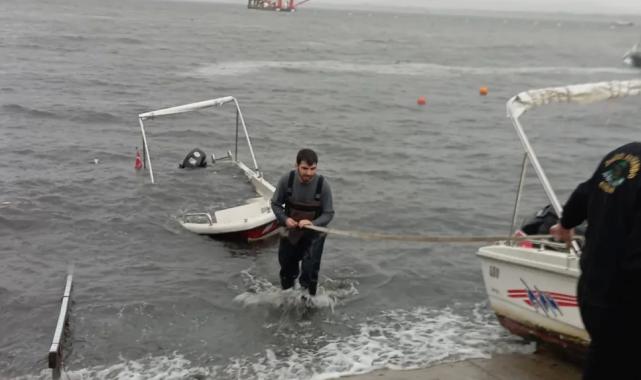 Kocaeli'de batan tekneler kıyıya çıkarıldı!