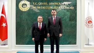 Antalya Büyükşehir Belediye Başkanı Muhittin Böcek, Ankara'da Çevre ve Şehircilik Bakanı Murat Kurum ile bir araya geldi