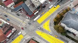 Kocaeli'nde tramvay hattında yaya güvenlik çalışması