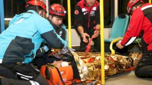 BursaRay hattında gerçeği aratmayan yangın tatbikatı