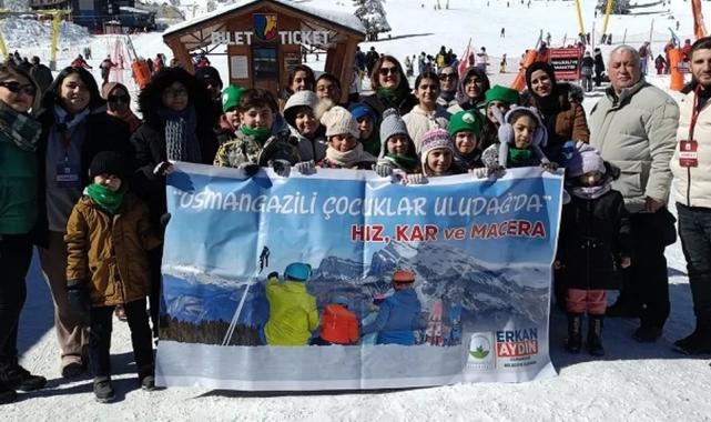 Bursa Osmangazili çocukların kayak yapma mutluluğu