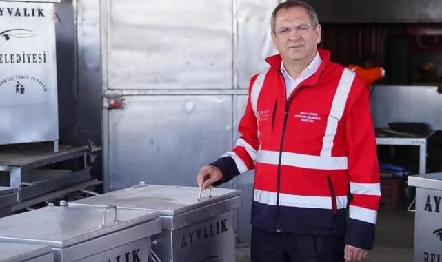 Balıkesir Ayvalık'ta çöp konteynerleri uygun maliyetle üretiliyor