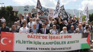 Bursa Teknik Üniversitesi'nde Gazze için çadır nöbeti