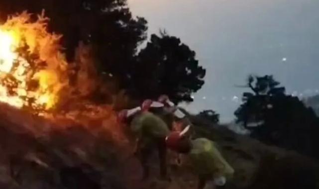 Denizli Pamukkale’deki orman yangını büyük ölçüde kontrol altında