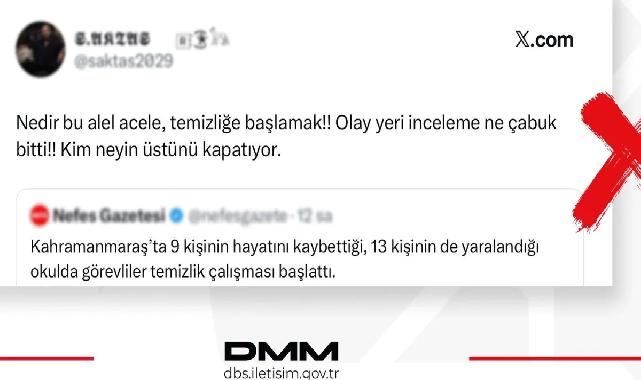 Kahramanmaraş'ta 'deliller karartıldı' iddialarına yalanlama