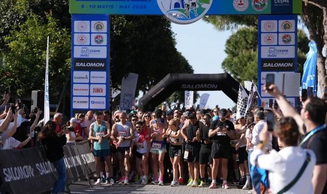 Çeşme'de rekor katılım... 43 ülkeden 3 bin 450 sporcu rüzgar eşliğinde koştu