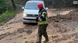 Trabzon Araklı’da sel mağdurlarına itfaiye yardımı