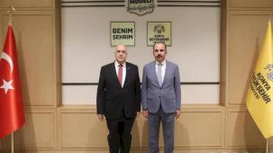 Filistin Büyükelçisi Konya’da Başkan Altay’la buluştu