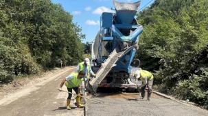 Kocaeli Gebze'de beton yol onarımı başladı