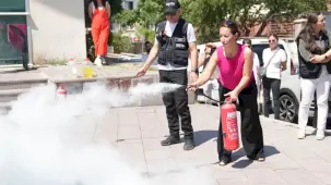 Ankara Keçiören'de personele afet ve yangın eğitimi
