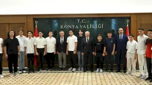 Konya'da Vali Akın ve Başkan Altay şampiyonlarla buluştu