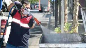 Çöp konteynerlerinde temizlik ve ilaçlama seferberliği