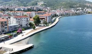 Değirmendere sahili dalga kırıcı setle güçlendirildi