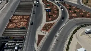 ESBAŞ Kavşağı rengarenk bir görünüme kavuştu