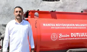Manisa Büyükşehir’in tankeri yangının köye ulaşmasını engelledi