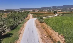 Manisa'da Turgutlu ile Saruhanlı arasında yol çalışması