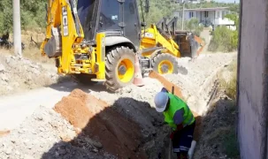 Muğla Akyol’daki kireçli su çilesi sona eriyor