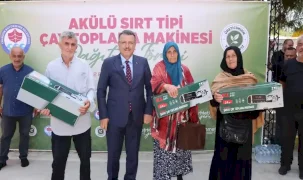 Trabzon'da çay üreticisine şarjlı makine desteği
