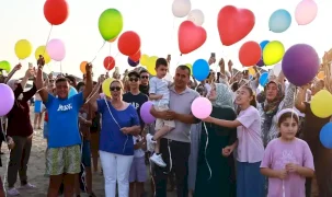 Umut balonları gökyüzüne Göktuğ için bırakıldı