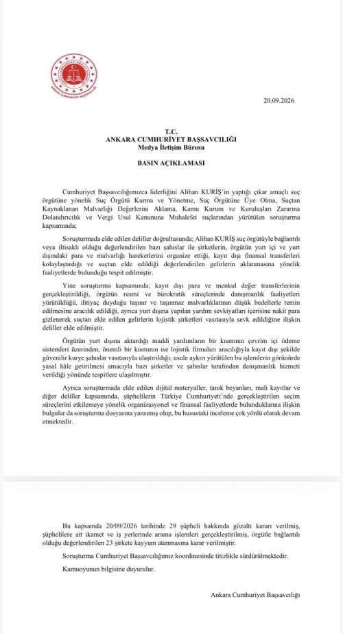 Alihan Kuriş Ankara Cumhuriyet Başsavcılığı<a class=