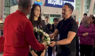 Avrupa ikincisi Konyalı sporcu coşkuyla karşılandı
