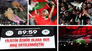 Filistin ile dayanışma Konya'da tribünlerden yükseldi