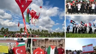 Uçurtmalar gökyüzünde, Gazze'deki çocukların sesi duyuluyor