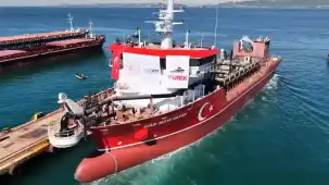 Yerli dizayn tarama gemisi UAB Mavi Vatan suya indirildi